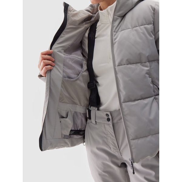 Kurtka narciarska damska TTJAF573 4F - chłodny jasny szary