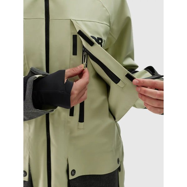 Kurtka snowboardowa damska TTJAF587 4F - oliwkowy