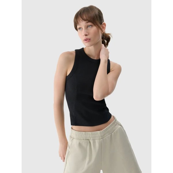 Bezrękawnik damski TSLEF119 4F - głęboka czerń