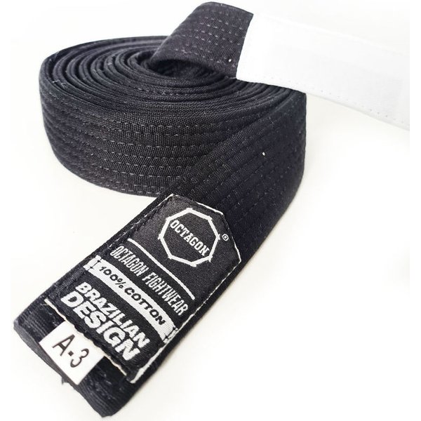 Pas do brazylijskiego jiu jitsu z panelem Octagon - czarny