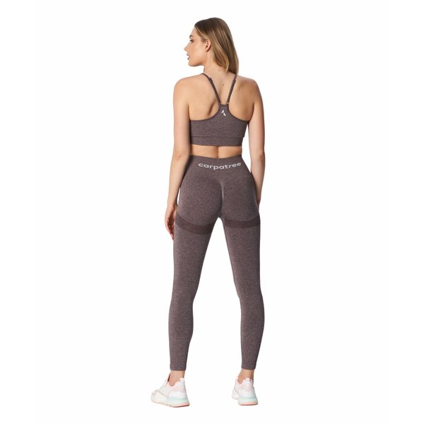 Legginsy bezszwowe damskie Allure Carpatree - Brown Melange