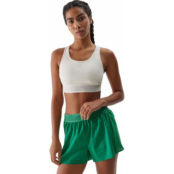 Biustonosz sportowy damski 4FWSS24TFTSF705 4F - złamana biel