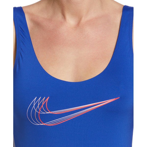 Strój kąpielowy damski Multi Logo Nike Swim - dark blue