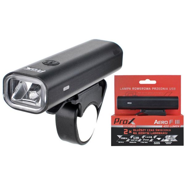 Lampa rowerowa przednia Aero F III 1LED 400lm USB Prox