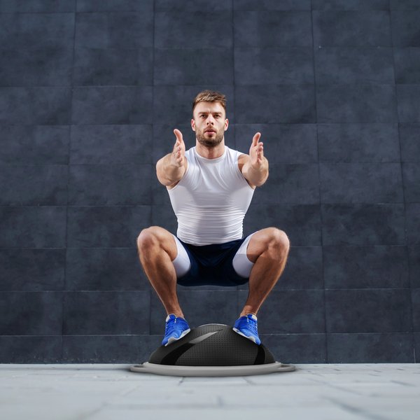 Platforma do balansowania półpiłka do ćwiczeń CoreBalance + pompka 2w1 Gymtek