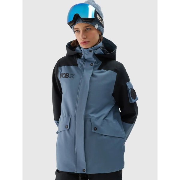 Kurtka snowboardowa damska TTJAF586 4F - denim