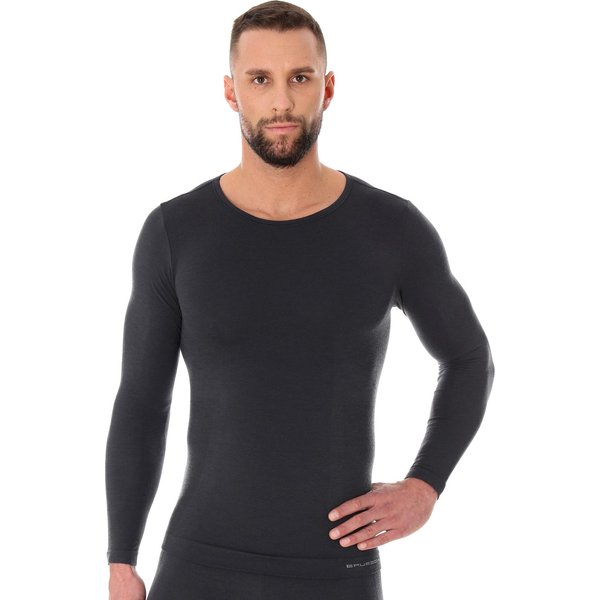 Longsleeve termoaktywny męski Comfort Wool Brubeck - grafitowy