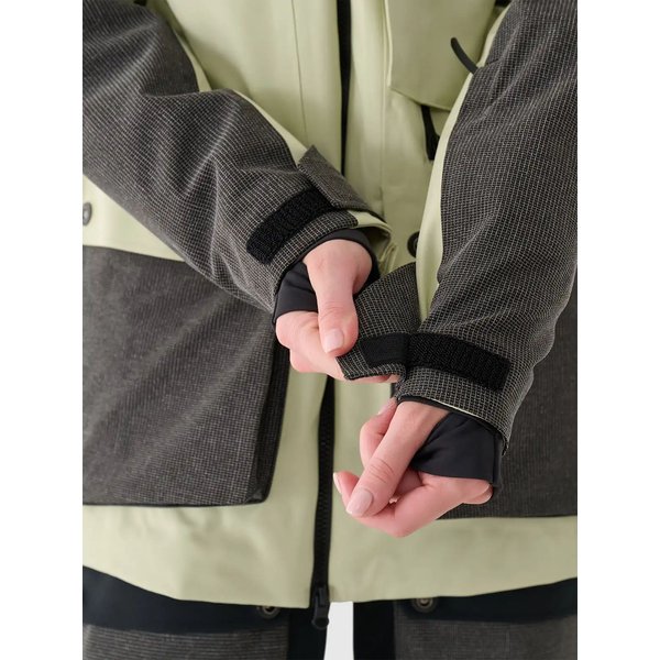 Kurtka snowboardowa damska TTJAF587 4F - oliwkowy