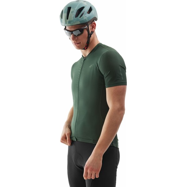 Koszulka rowerowa męska 4FSS24TFTSM486 4F - ciemna zieleń