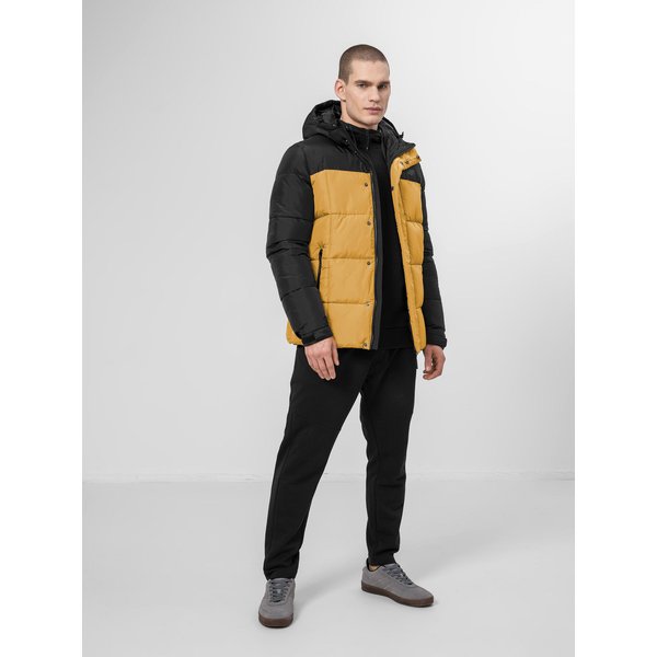 Kurtka puchowa pikowana męska H4Z22 KUMP009 4F - żółta