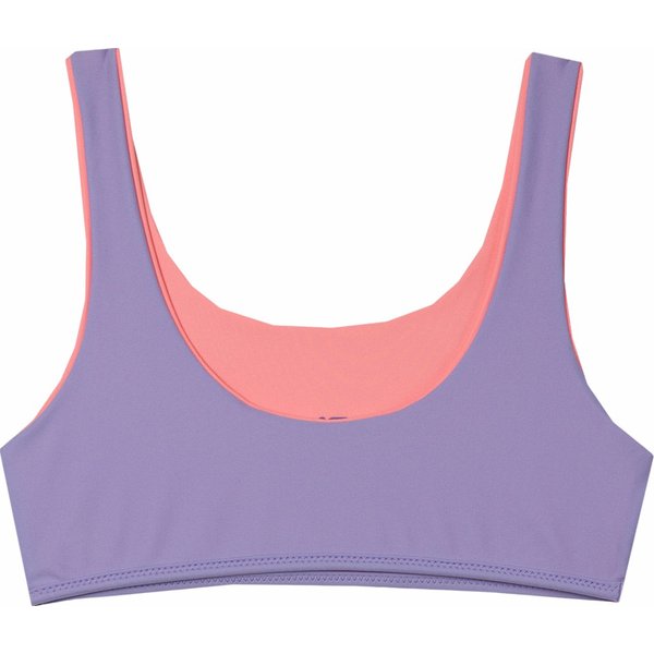 Strój kąpielowy dziewczęcy dwustronny 4FJWSS24UBKSF024 4F - Łososiowy neon