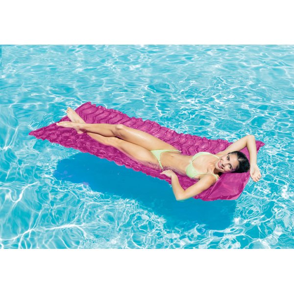 Materac dmuchany karbowany z zagłówkiem 229x86cm Intex