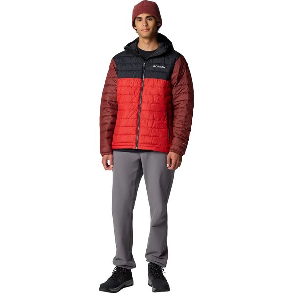 Kurtka puchowa męska Powder Lite II Hooded Jacket Columbia - Sail Red/Black