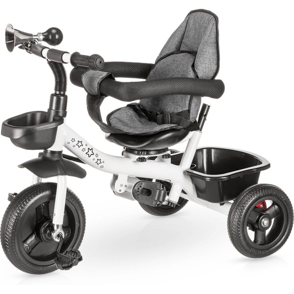 Rowerek trójkołowy 3w1 obracany Stars - szary