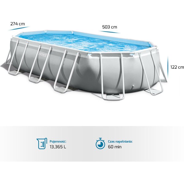 Basen stelażowy Prism Oval Frame 503x274x122cm Intex