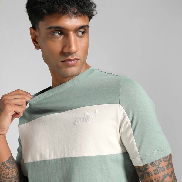 Koszulka męska Ess Block Tee Puma - Green Moon