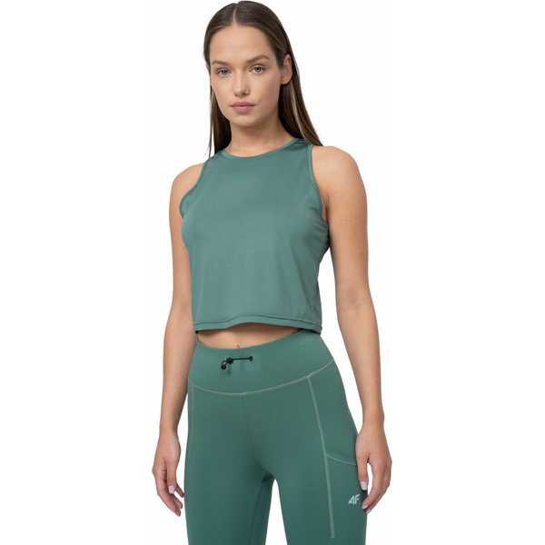 Bezrękawnik, top damski 4FSS23TFTSF148 4F - zielona