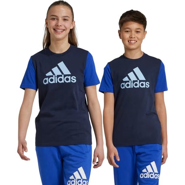 Koszulka juniorska Essentials Big Logo Adidas - granatowo-niebieska