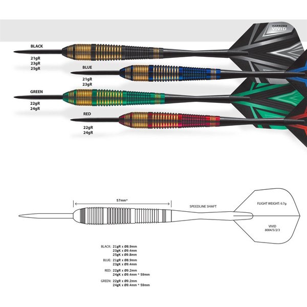 Lotki Vivid Steeltip 21g Harrows