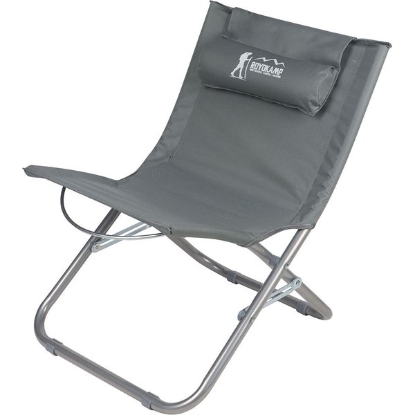 Krzesło turystyczne składane z zagłówkiem Royokamp - szare