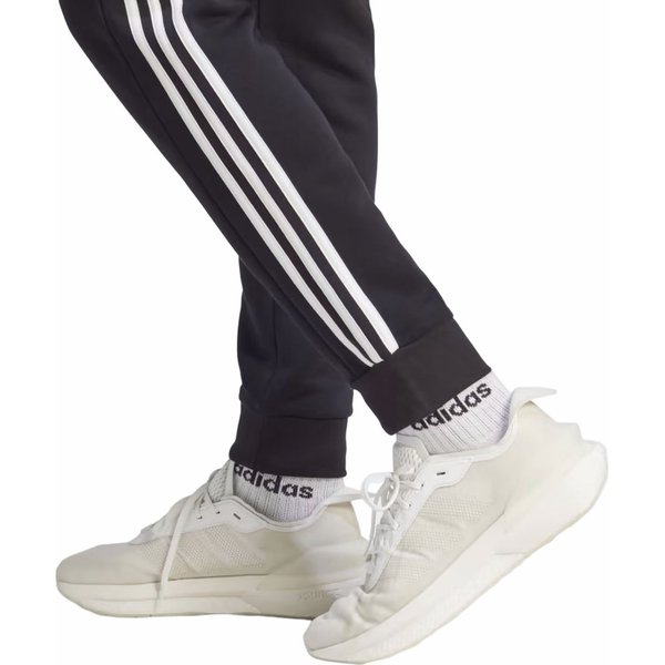 Spodnie dresowe męskie Essentials Fleece 3-Stripes Tapered Cuff Adidas - czarne