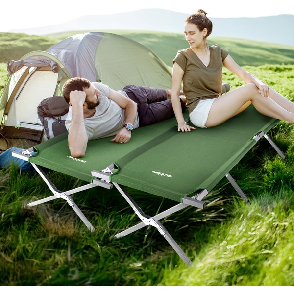 Łóżko turystyczne, polowe Kanadyjka Outtec - ciemny zielony