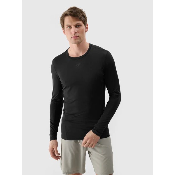 Longsleeve męski TFLOM372 4F - głęboka czerń