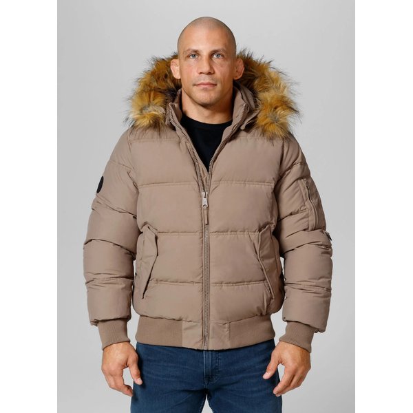 Kurtka męska Burnt Quilted Hooded Jacket Pitbull West Coast - Dark Sand