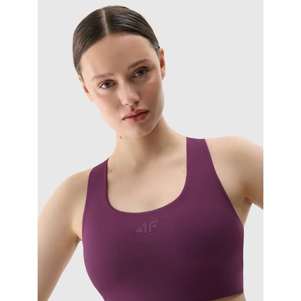 Biustonosz sportowy damski USBAF152 4F - ciemny fiolet