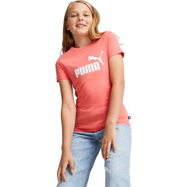 Koszulka dziewczęca Essentials Logo Tee Puma - coral