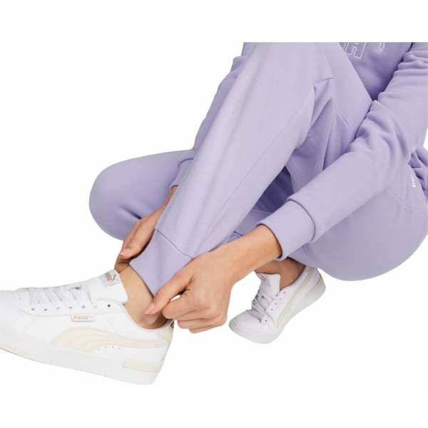 Spodnie dresowe damskie Ess Elevated Pants Puma - fioletowe