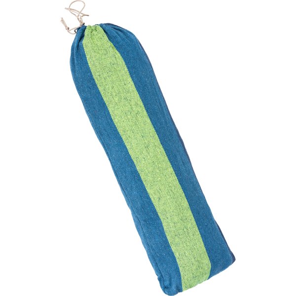 Hamak materiałowy z pokrowcem 2-osobowy z drewnianymi listwami 200x160cm