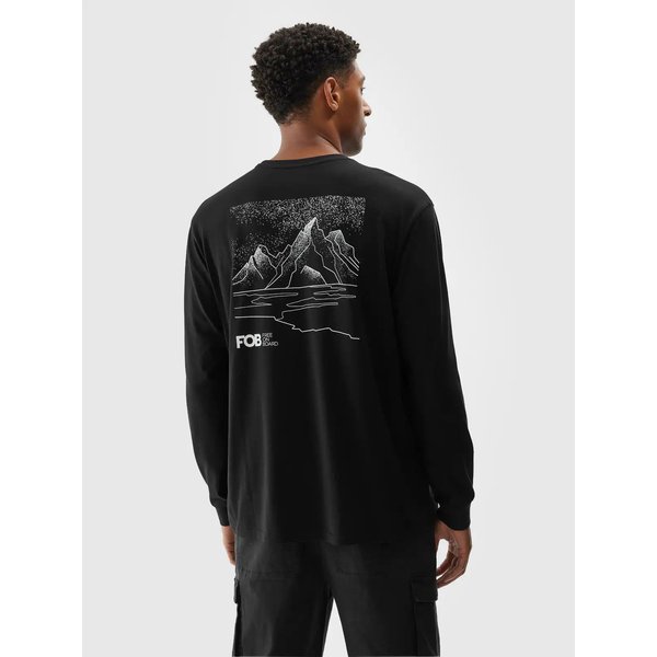 Longsleeve męski TLONM315 4F - głęboka czerń