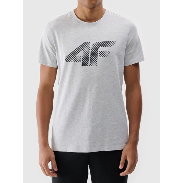 Koszulka męska TTSHM2257 4F - chłodny jasny szary melanż