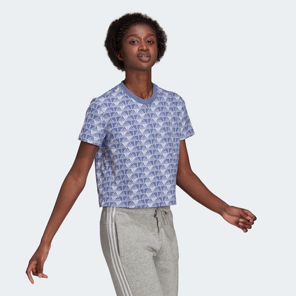 Koszulka damska Brand Love Cropped Tee Adidas - violet