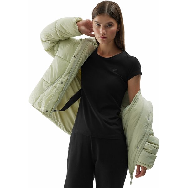 Kurtka puchowa damska 4FAW23TDJAF231 4F - jasna zieleń