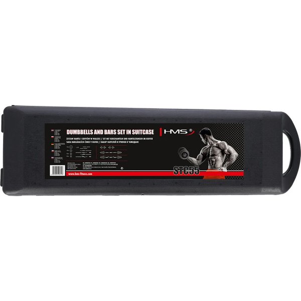 Zestaw hantli chromowanych w walizce STC55 55kg HMS