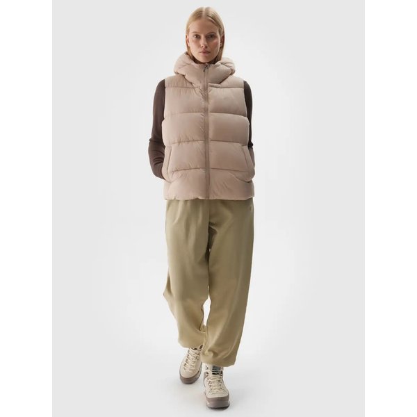 Kamizelka puchowa damska TVJAF141 4F - beż