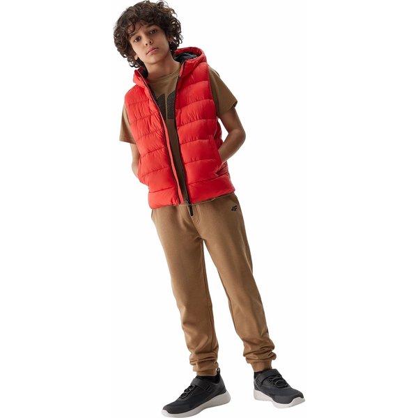 Kamizelka puchowa chłopięca 4FJWSS24TVJAM083 4F - czerwony