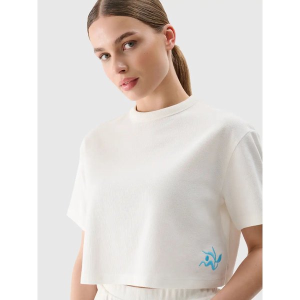 Koszulka damska TTSHF1977 4F - złamana biel