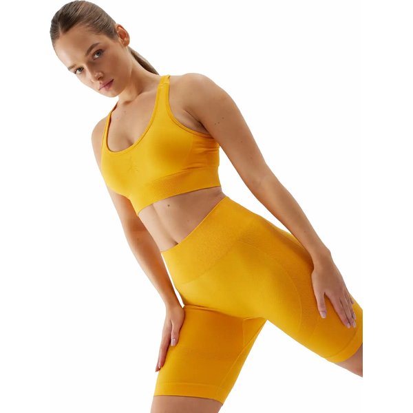 Biustonosz sportowy damski 4FWSS24USBAF116 4F - pomarańcz