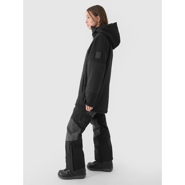 Kurtka snowboardowa damska TTJAF585 4F - głęboka czerń