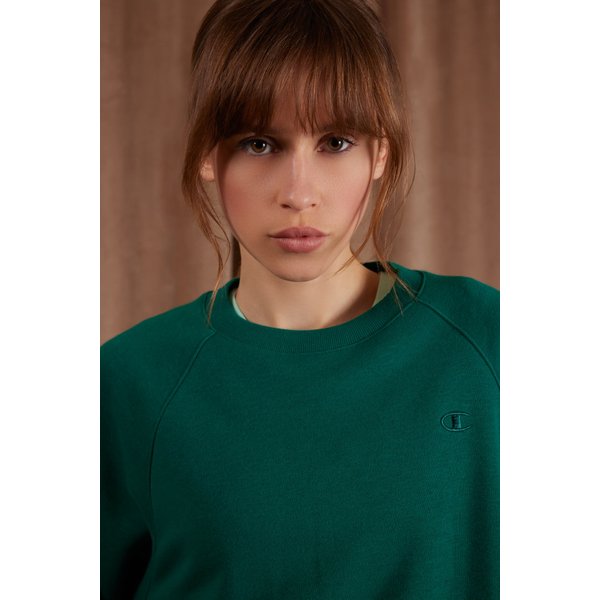 Bluza damska C Logo Relaxed Fit Lightweight Champion - morska zieleń