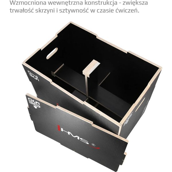 Skrzynia plyometryczna drewniana, crossfit SDCO2 HMS