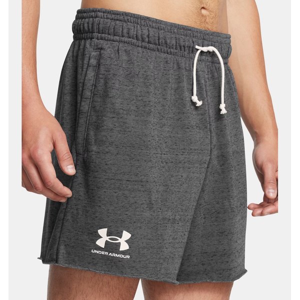 Spodenki męskie Rival Terry 6in Short Under Armour - Castlerock/Onyx White