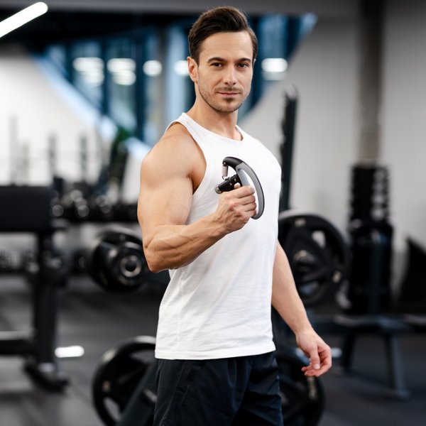 Ściskacz do rąk z regulacją siły i licznikiem 10-100kg Gymtek - czarny