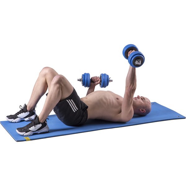 Hantle żeliwne ogumowane ze sztangą 2x15kg HMS