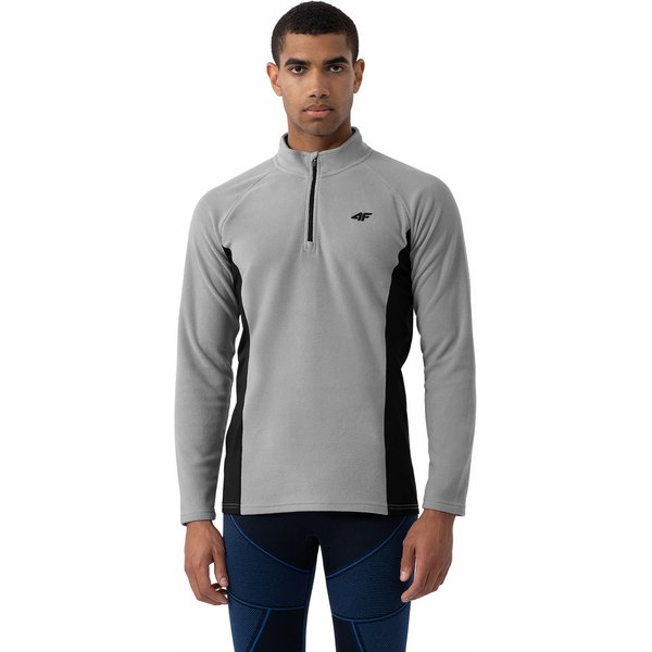 Bluza polarowa męska 4FAW23UFLEM035 4F - średni szary