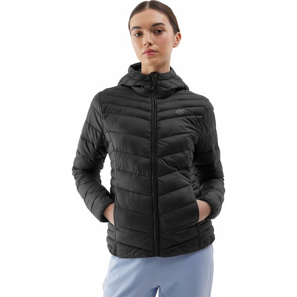 Kurtka puchowa damska 4FWSS24TDJAF351 4F - głęboka czerń
