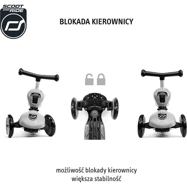 Jeździk, hulajnoga Highwaykick 1 z zamykanym schowkiem Scoot and Ride - wzór 1